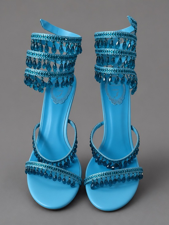 Rene Caovilla Shoes - Rene Caovilla Chandlier Aquamarine Sandal